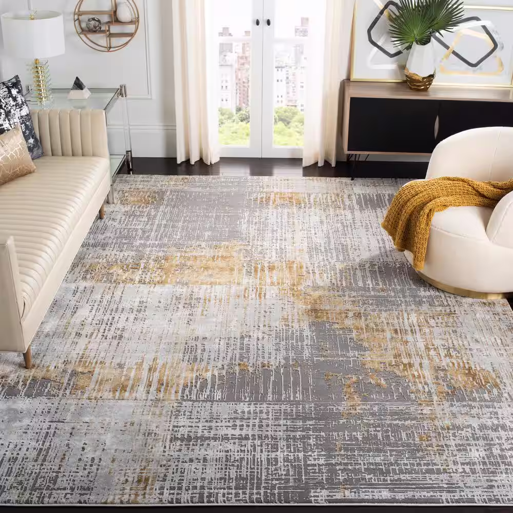 SAFAVIEH Craft Gray/Beige 11 ft. x 14 ft. Plaid Abstract Area Rug