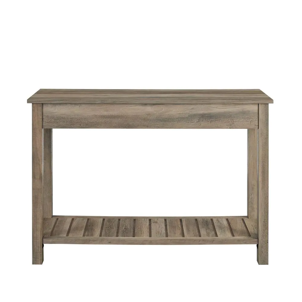 Walker Edison Furniture Company Country 48 in. Gray Wash Standard Rectangle Wood Console Table with Drawers