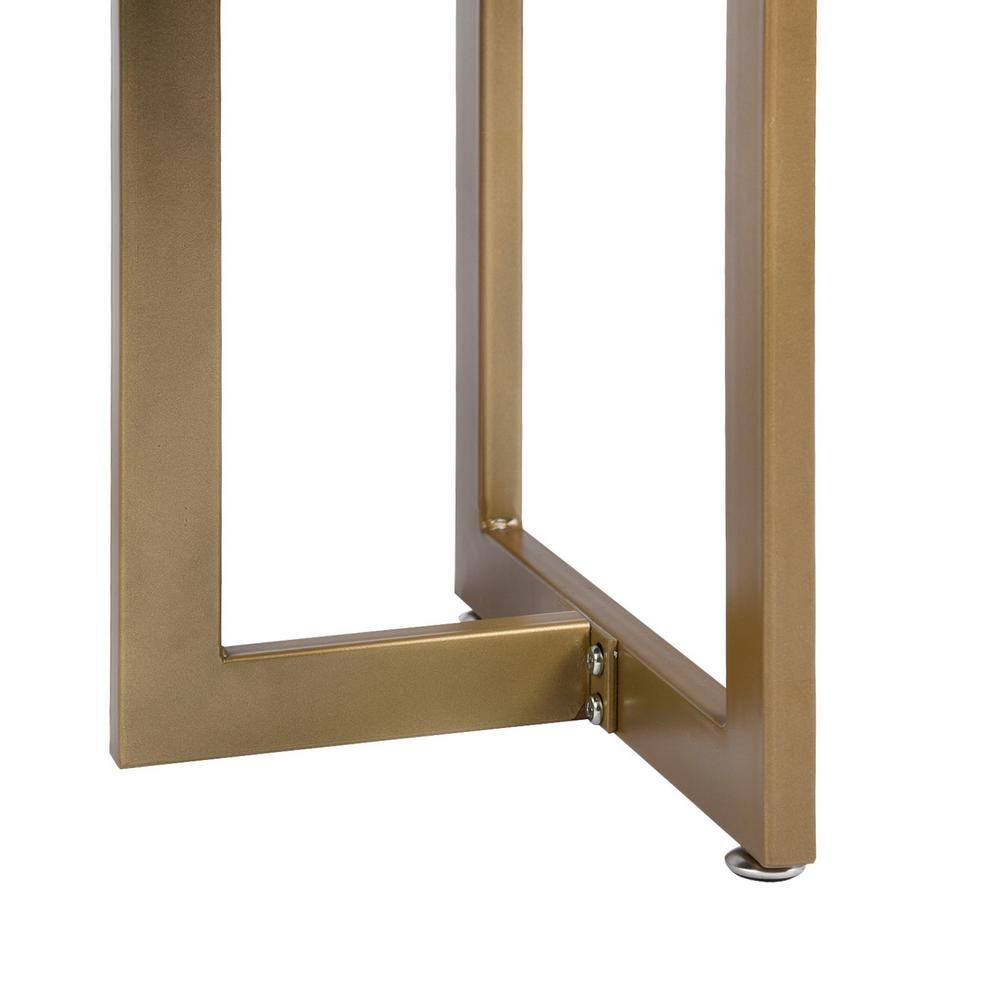 Homy Casa Slip Black Fabric Gold Legs Bench 18.5 in. H x 44.5 in. W x 15 in. D