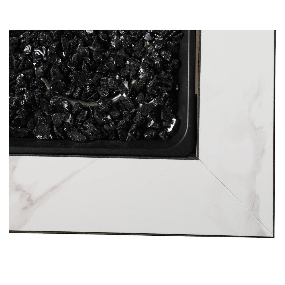 Endless Summer 30 in. Gas Fire Pit Table with Cover, Black Glass