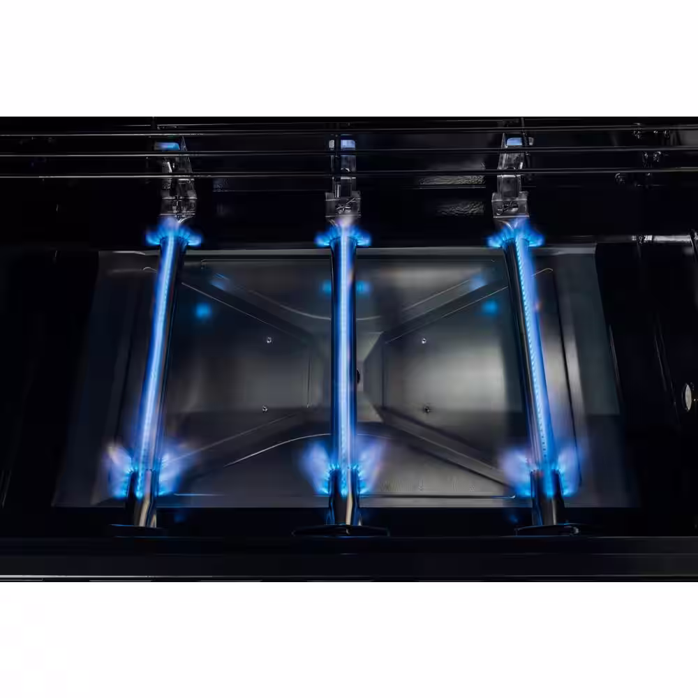 Dyna-Glo Premier 3-Burner Natural Gas Grill in Stainless Steel with Folding Side Tables