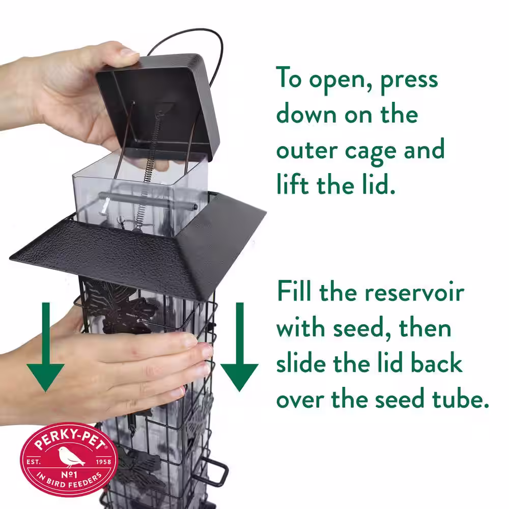 Perky-Pet Squirrel-Be-Gone Squirrel-Resistant Metal Durable WildÂ Bird Feeder - 2 lb. Capacity