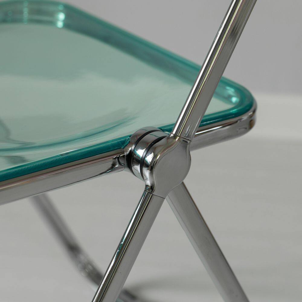 None Acrylic Folding Party Transparent Chair with Double Hinged Back : Indoor Outdoor, Blue