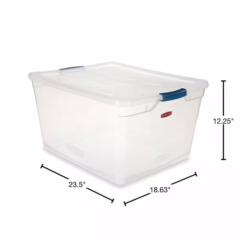 Rubbermaid Cleverstore 71 qt. Latching Plastic Storage Container and Lid (8-Pack)