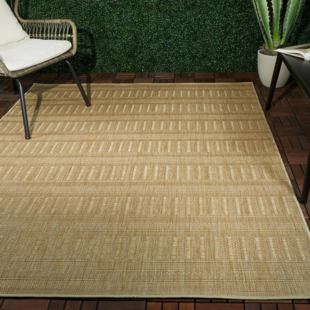 BALTA Jarrett Beige 5 ft. x 7 ft. Flatweave Indoor/Outdoor Area Rug