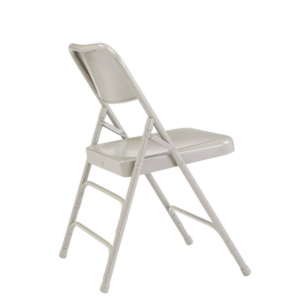 National Public Seating Grey Metal Stackable Folding Chair (Set of 4)