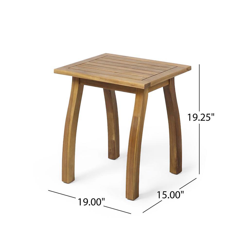 Noble House Arcadia Teak Brown 3-Piece Wood Patio Conversation Seating Set