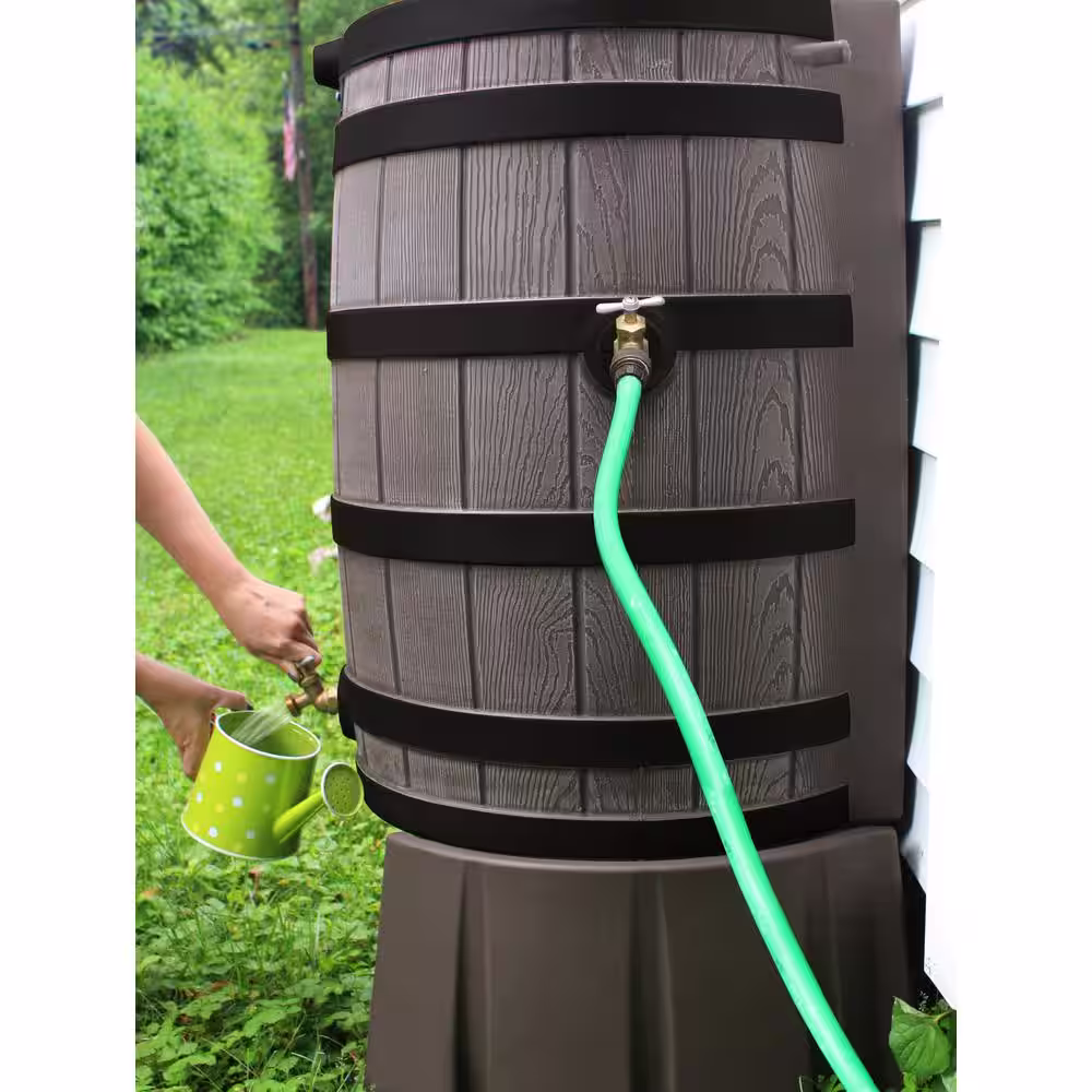 Rain Wizard 50 Gal. 12.5 in. Rain Barrel Stand in Oak