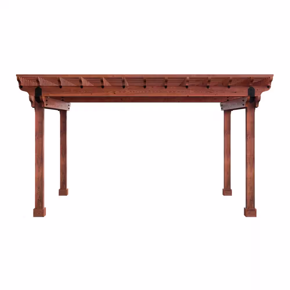 Lawnmaster Installed Key West 12 ft. x 12 ft. Premium North American Timber Outdoor Patio Pergola with Solid Posts