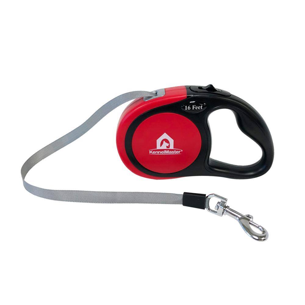 KennelMaster Small 16 ft. Red Retractable Dog Leash