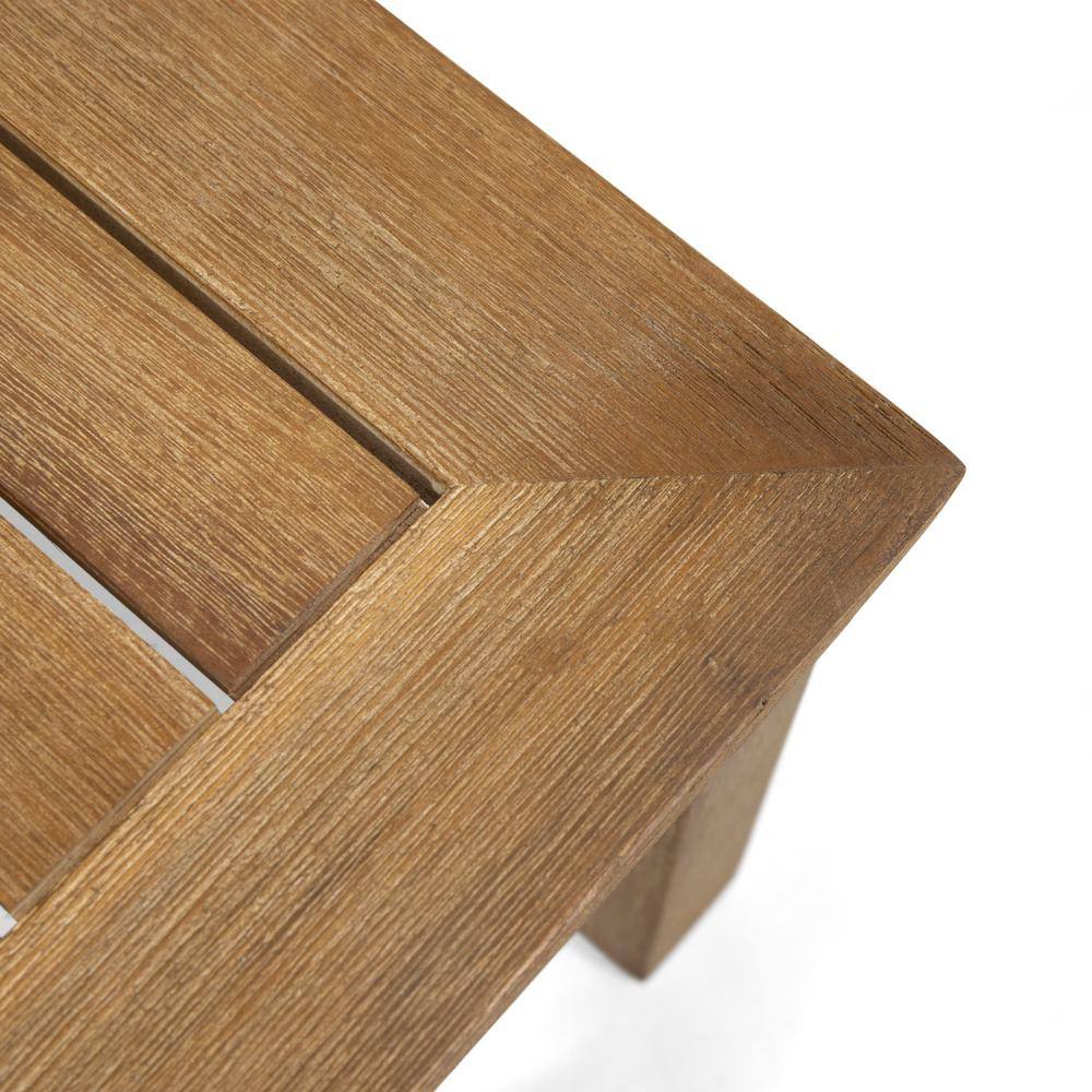 Noble House Santa Ana Brushed Light Brown 4-Piece Wood Patio Conversation Set with Cream Cushions