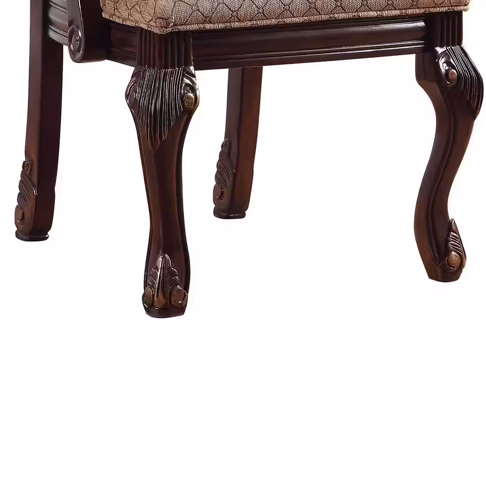 Acme Furniture Chateau De Ville Fabric and Espresso Arm Chair (Set-2)