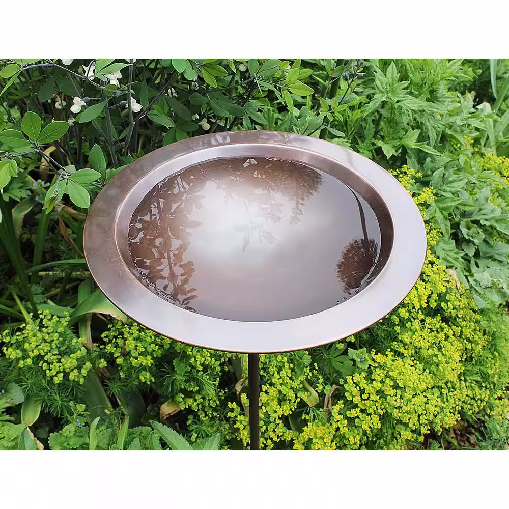 Achla Designs 12.75 in. Dia Antique Copper Classic II Birdbath with Stake