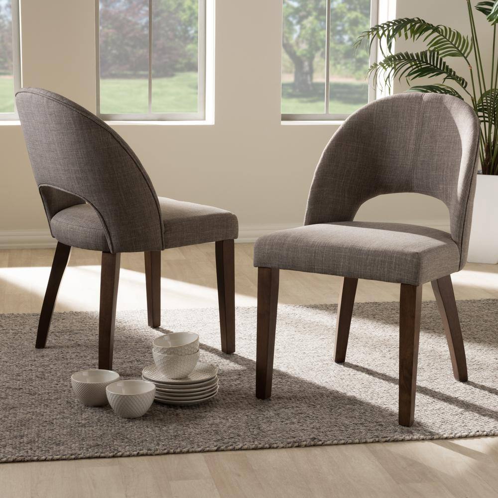 Baxton Studio Wesley Light Gray Fabric Dining Chair (Set of 2)