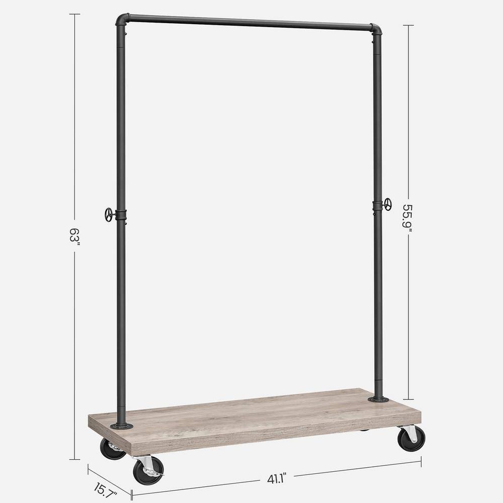 None Black Metal Garment Clothes Rack 41 in. W x 63 in. H