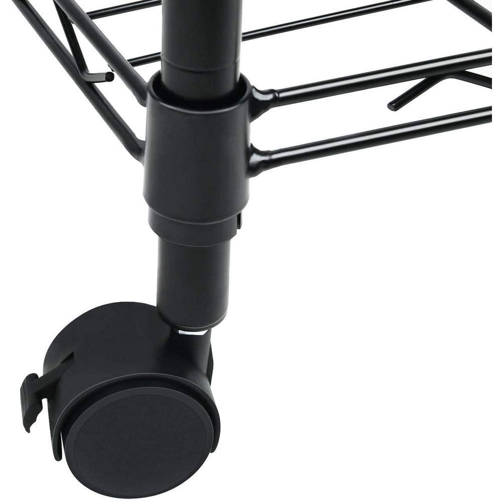 None Black 5-Tier Heavy-Duty Steel Wire Shelving Unit (29.37 in. L x 13.46 in. W x 60.8 in. H)