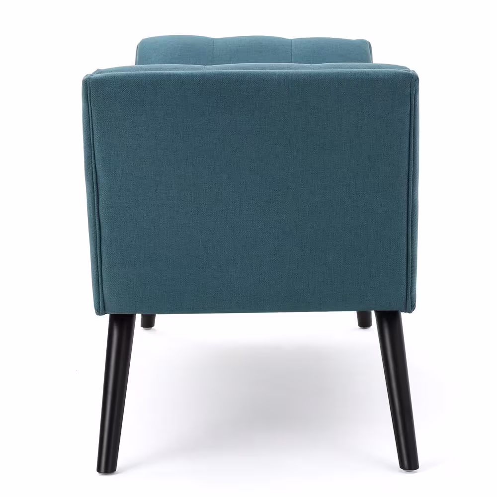 Noble House Demi Dark Teal Upholstered Bench (23.50 in. x 52 in. x 19.50 in.)