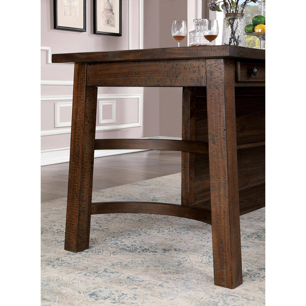 Furniture of America Creeke Rustic Oak Wood Counter Height Dining Table (Seats 8)