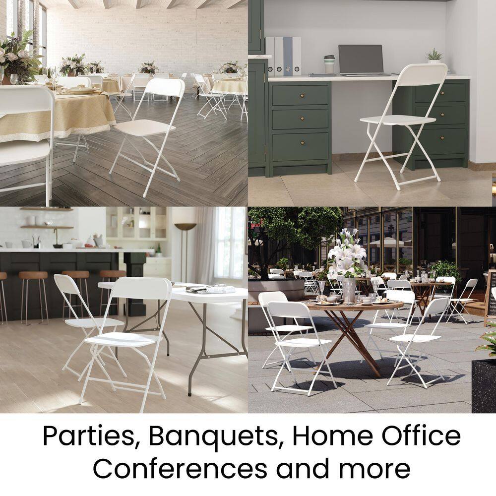 Carnegy Avenue Big and Tall Commercial Folding Chair - Extra Wide 650 lb. Capacity - Durable Plastic - 4-Pack