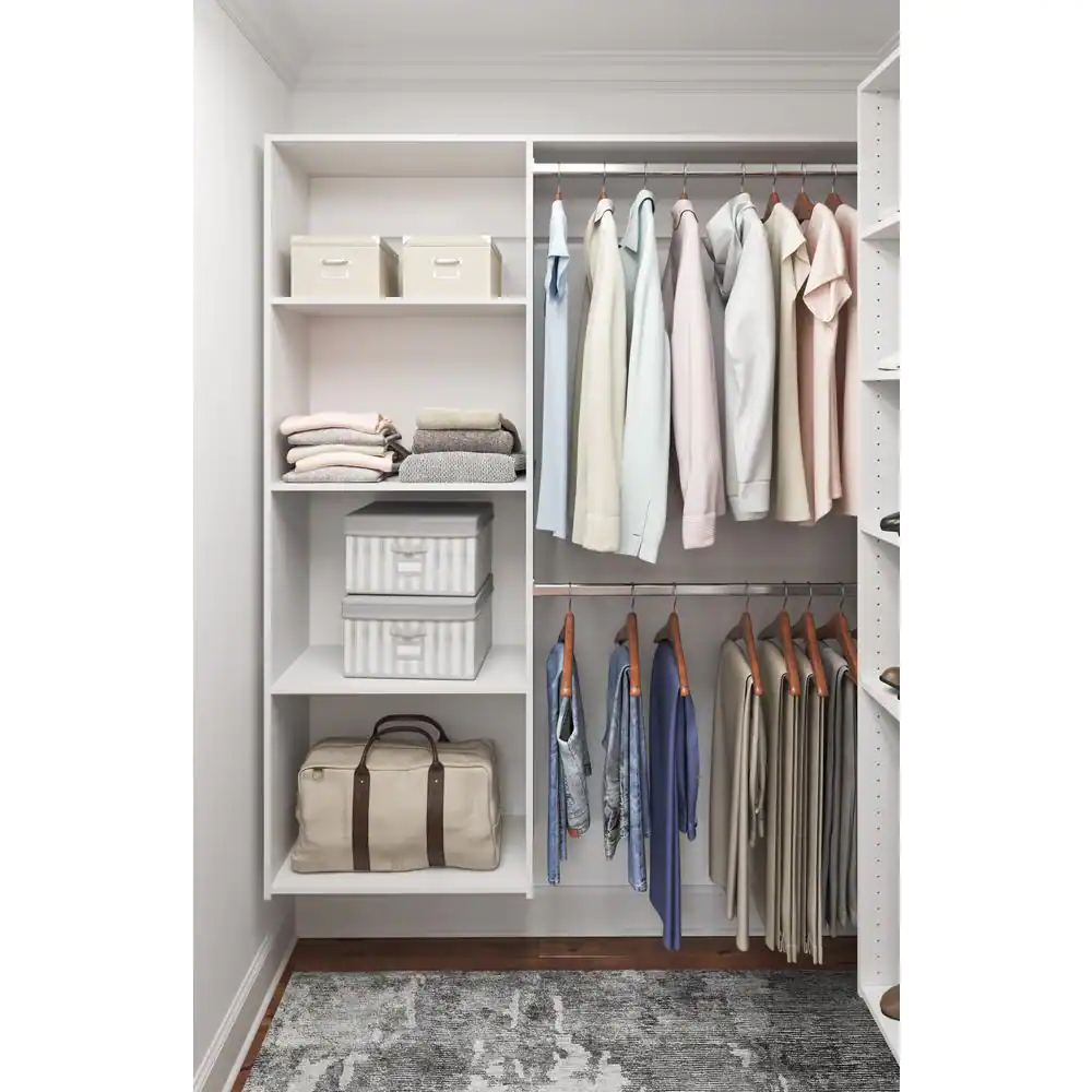 Closet Evolution 36 in. W - 60 in. W White Wood Closet System