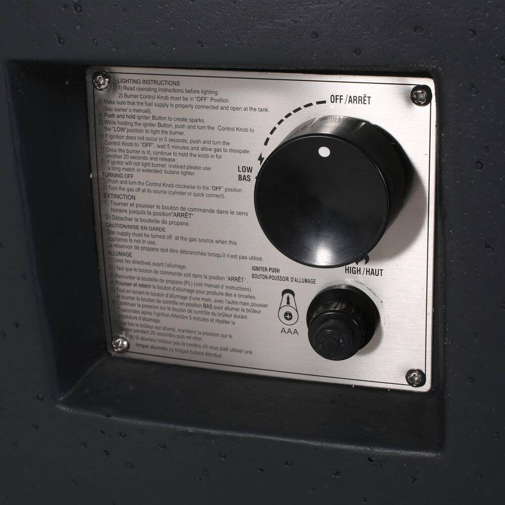 Noble House Elisson Dark Gray Square Stone Fire Pit Table