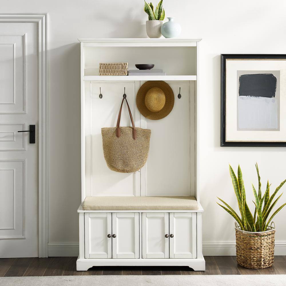 CROSLEY FURNITURE Holbrook Distressed White Hall Tree