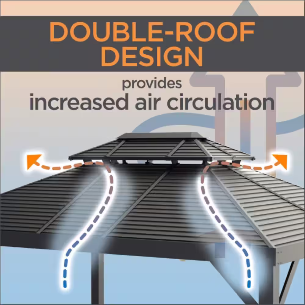 Sojag FONTANA #40/Wood 10 ft. x 12 ft. ST RF MESH SS Gazebo