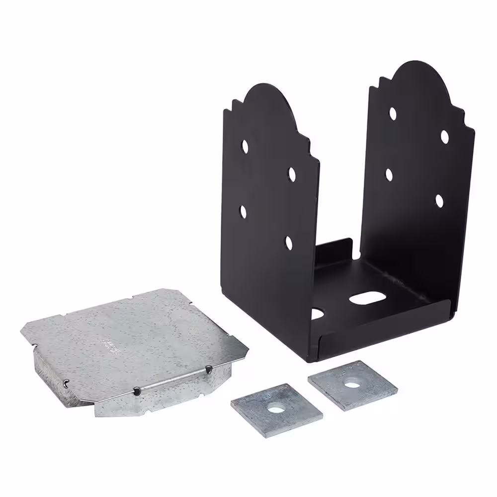 Simpson Strong-Tie Outdoor Accents Mission Collection ZMAX, Black Powder-Coated Post Base for 10x10 Actual Rough Lumber