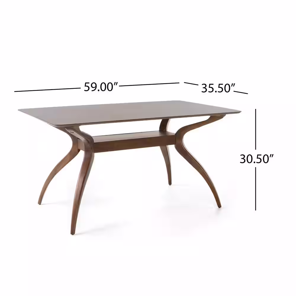 Noble House Salli Natural Walnut Dining Table