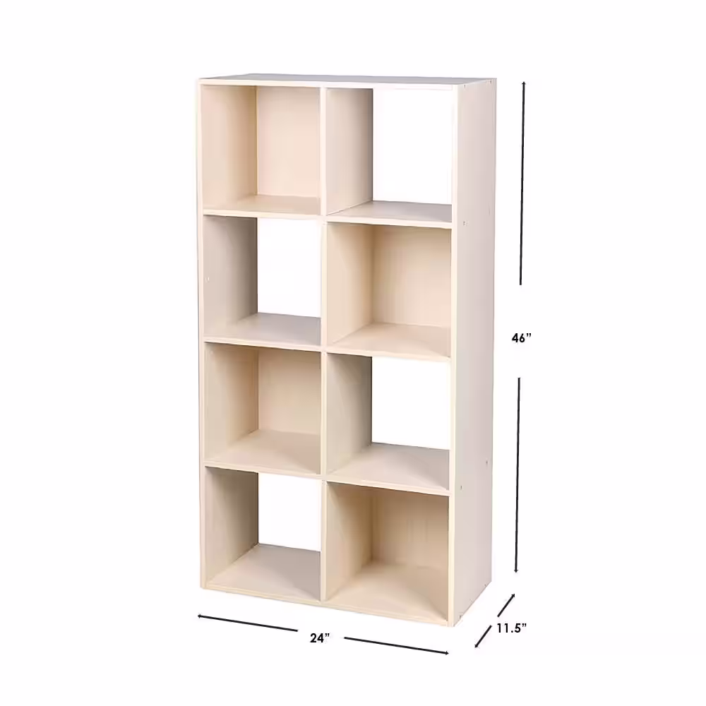 Home Basics Open and Enclosed 8 MDF Cube Organizer, Oak