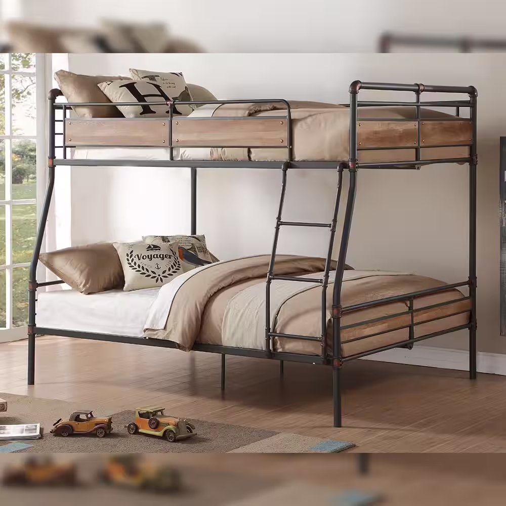 Acme Furniture Brantley II Sandy Black and Dark Bronze Hand Brushed Full XL/Queen Bunk Bed