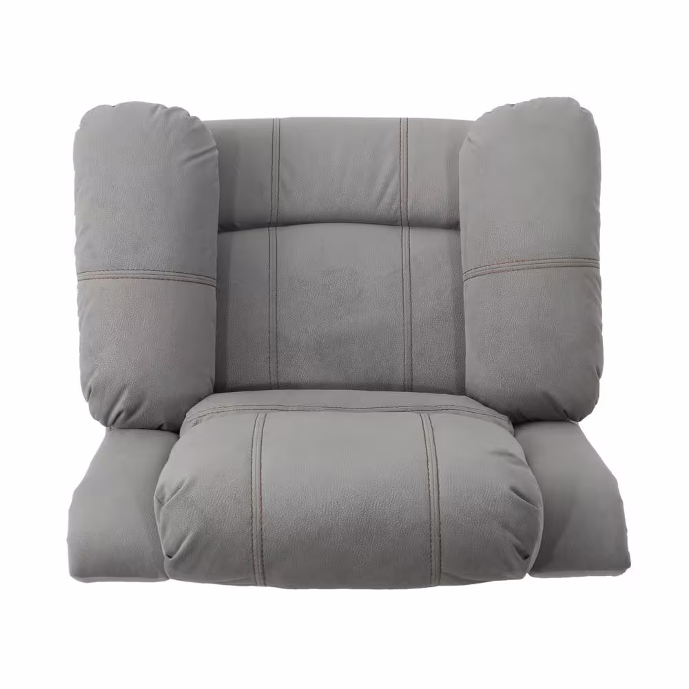 Noble House Celestina 39 in. Width Big and Tall Gray Microfiber Recliner