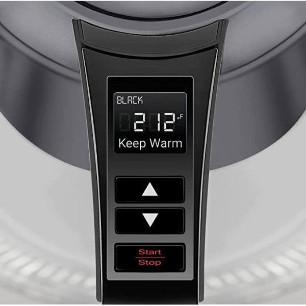 Chefman 7 Cup 1500-Watt Grey Electric Glass Kettle with Digital Controller and Rapid 3 Minute Boil Technology