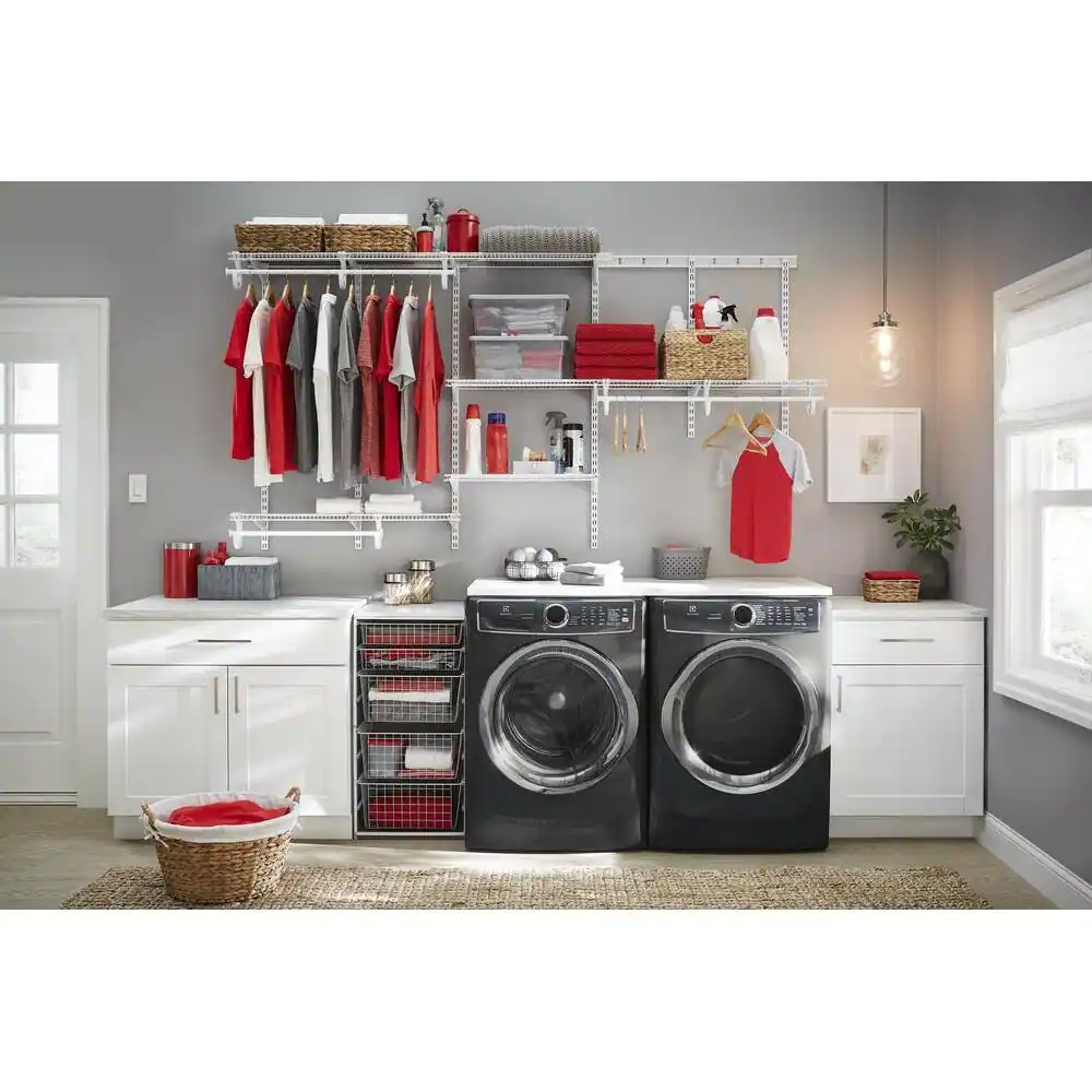 Everbilt 84 in. L White Steel Heavy Duty Vertical Rail