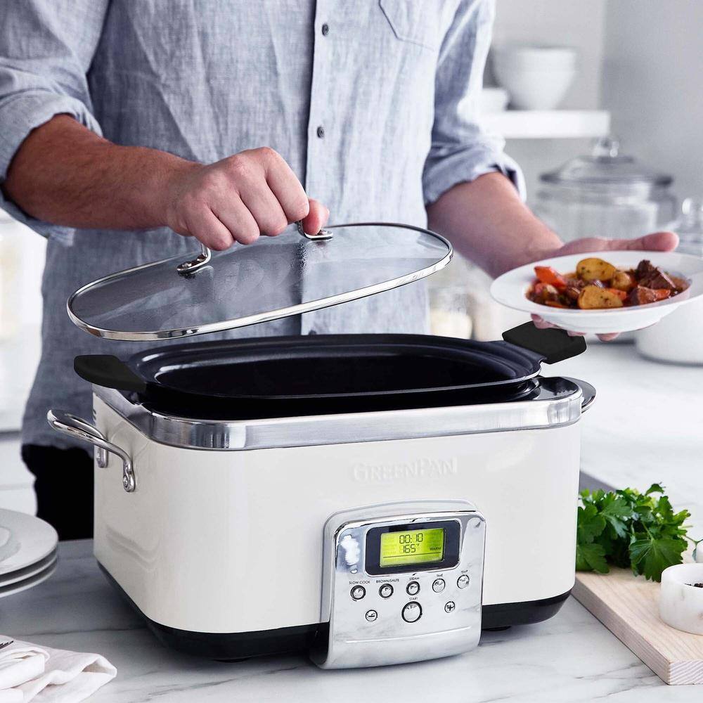 GreenPan Ceramic Nonstick 6 Qt. Cloud Cream Slow Cooker