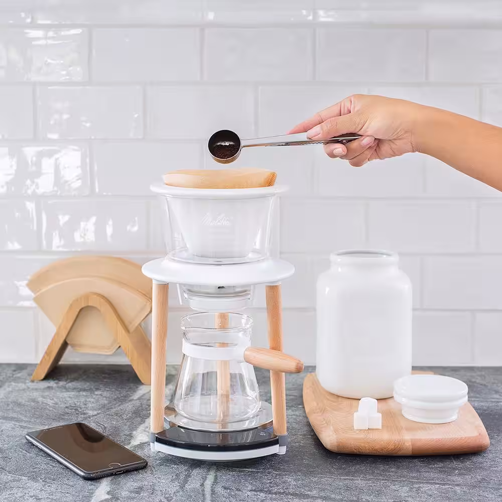 Melitta Senz V 2-Cup Pour-Over White Coffee Maker