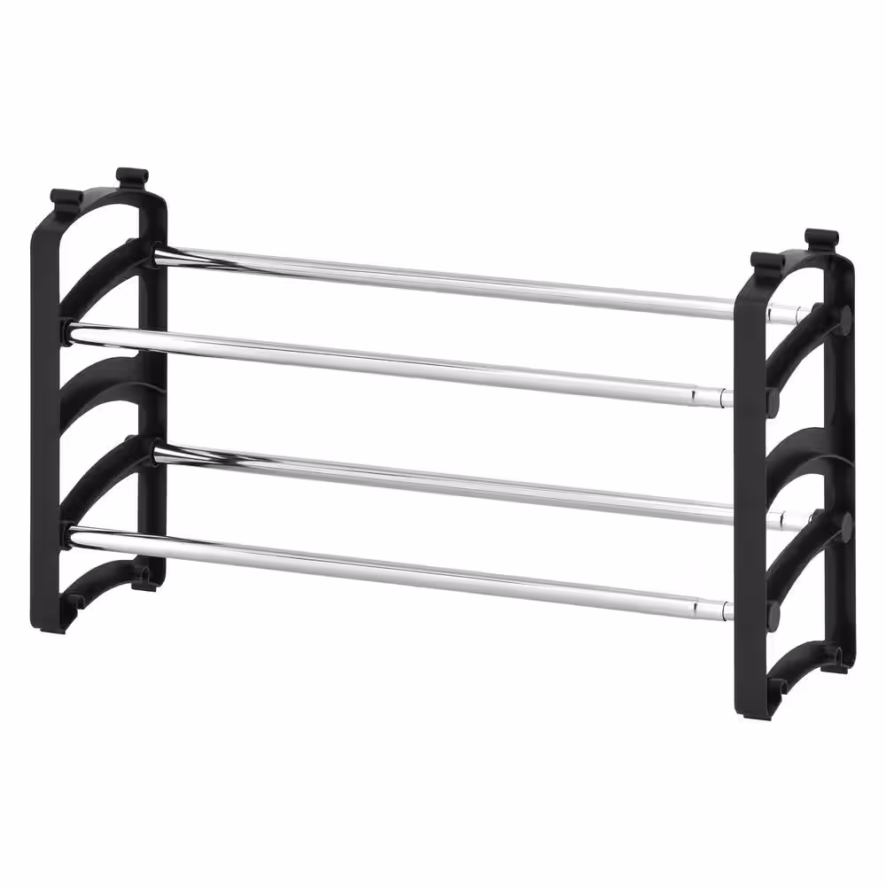 Seville Classics 25.19 H 20-Pair Black Steel Shoe Rack
