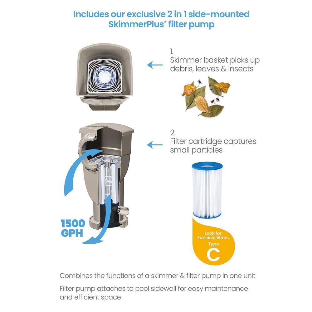 None 24 ft. x 12 ft. Rectangular 52 in. Deep Metal Frame Above Ground Pool, Brown Basketweave