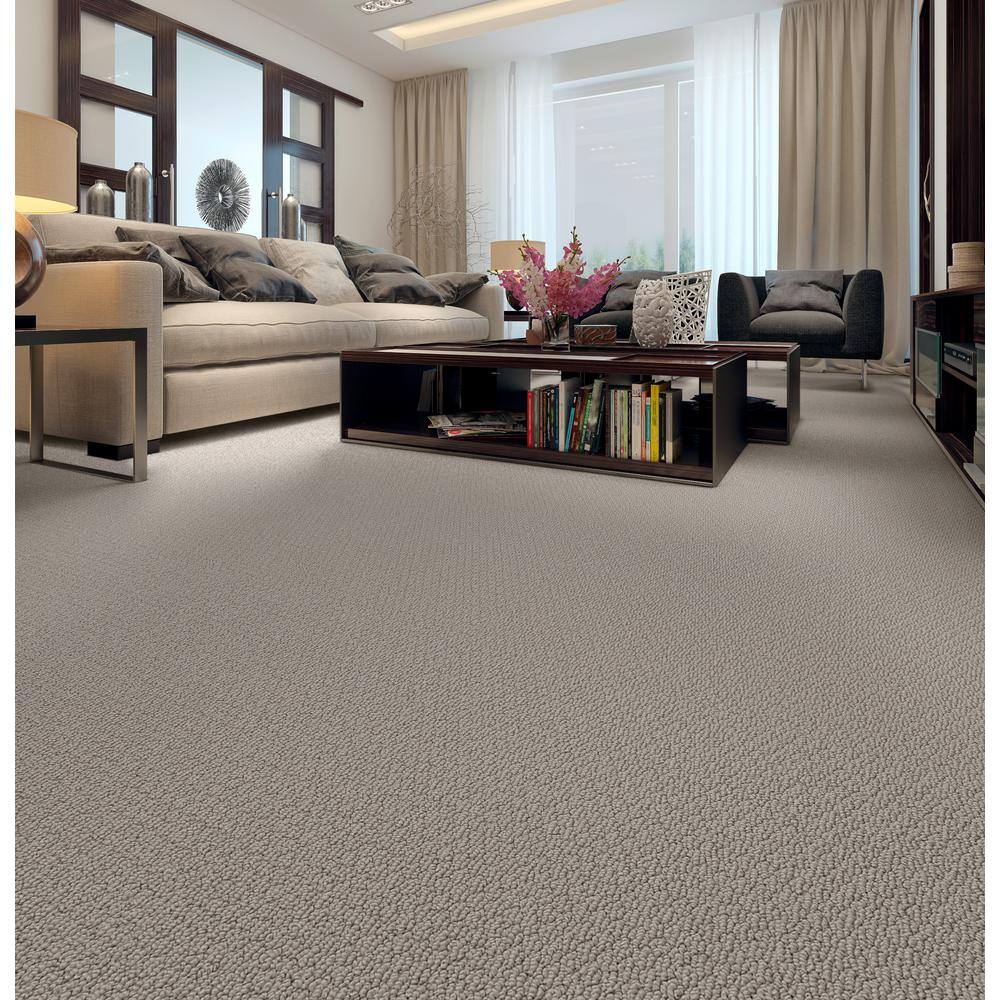 Home Decorators Collection Hickory Lane - Mosaic - Gray 32.7 oz. SD Polyester Loop Installed Carpet