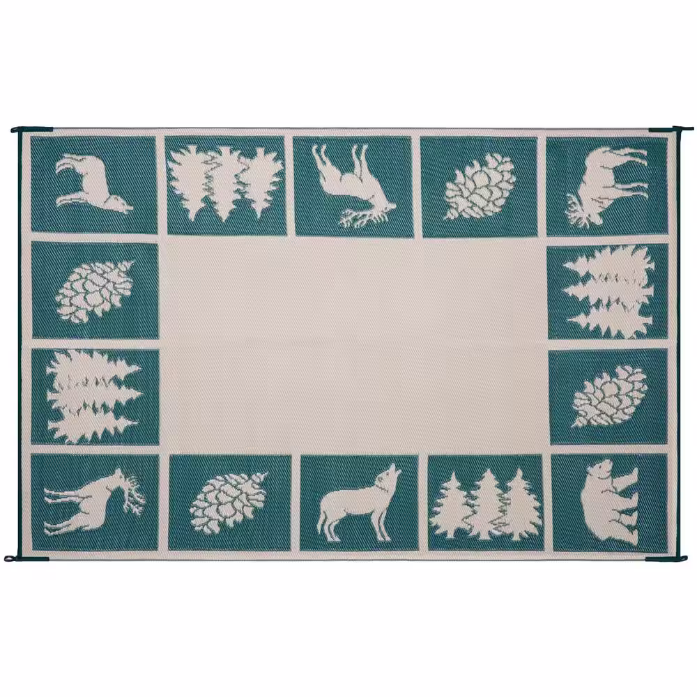 Reversible Mats 6 ft. x 9 ft. Reversible Mat - Hunter Mat Hunter Green/Beige