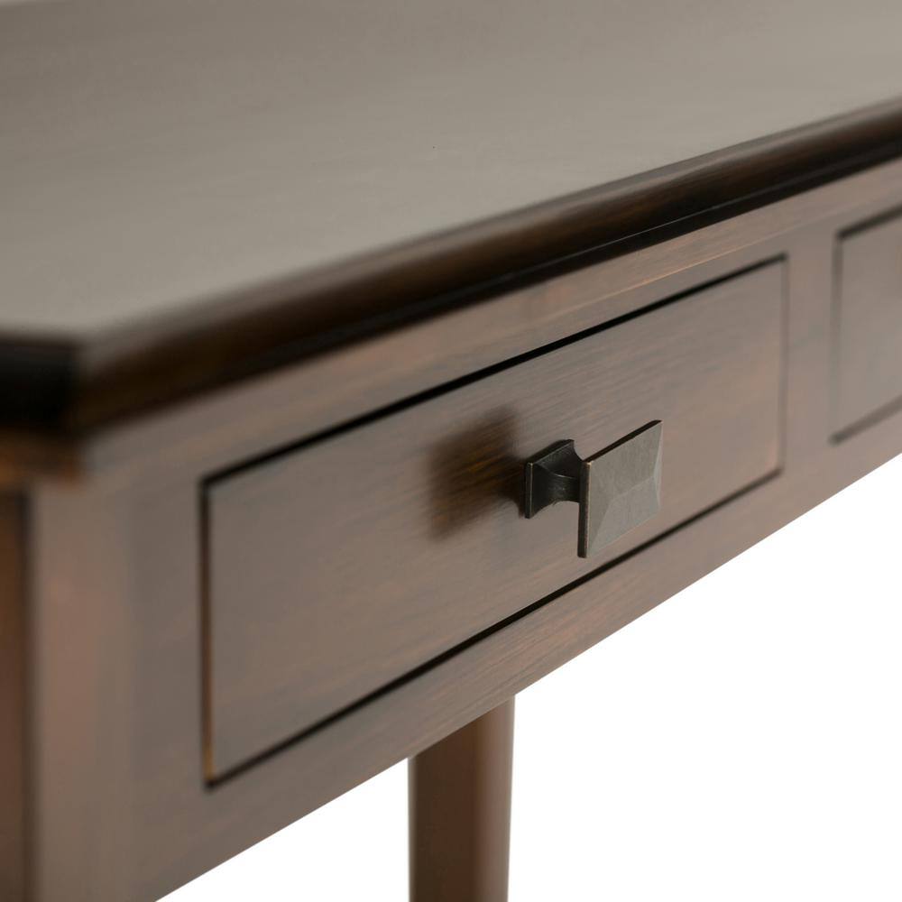 Simpli Home Artisan Solid Wood 46 in. Wide Transitional Console Sofa Table in Russet Brown