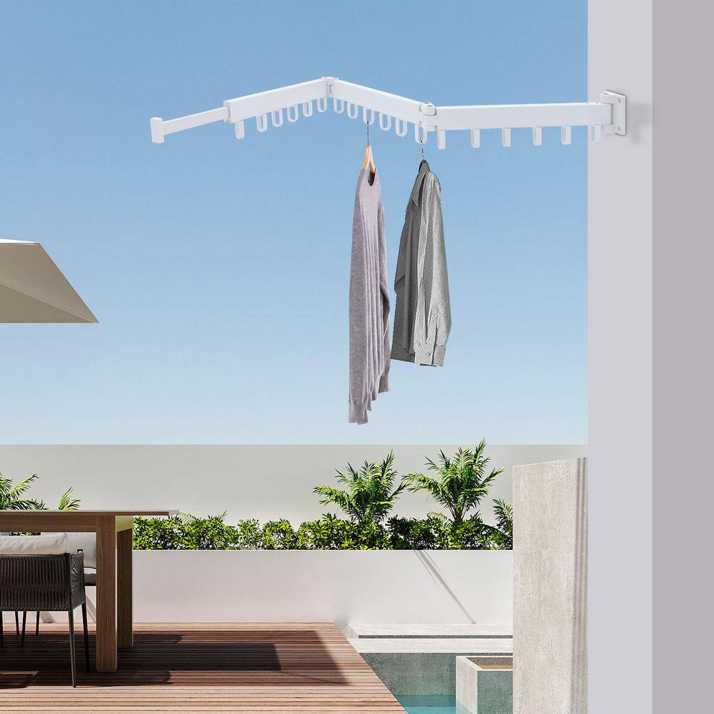 None 47.3 in. x 3.5 in. White Aluminum Foldable Drying Racks