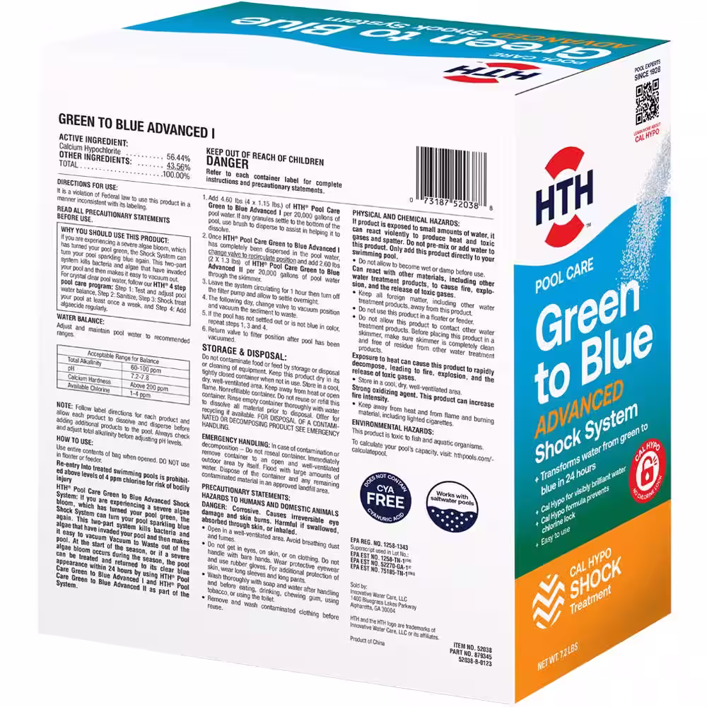 HTH 8.2 lbs. Pool Care Green to Blue Advanced