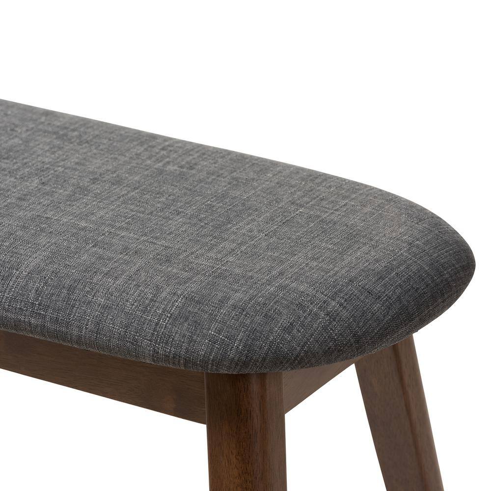 Baxton Studio Easton Dark Gray Fabric Bench