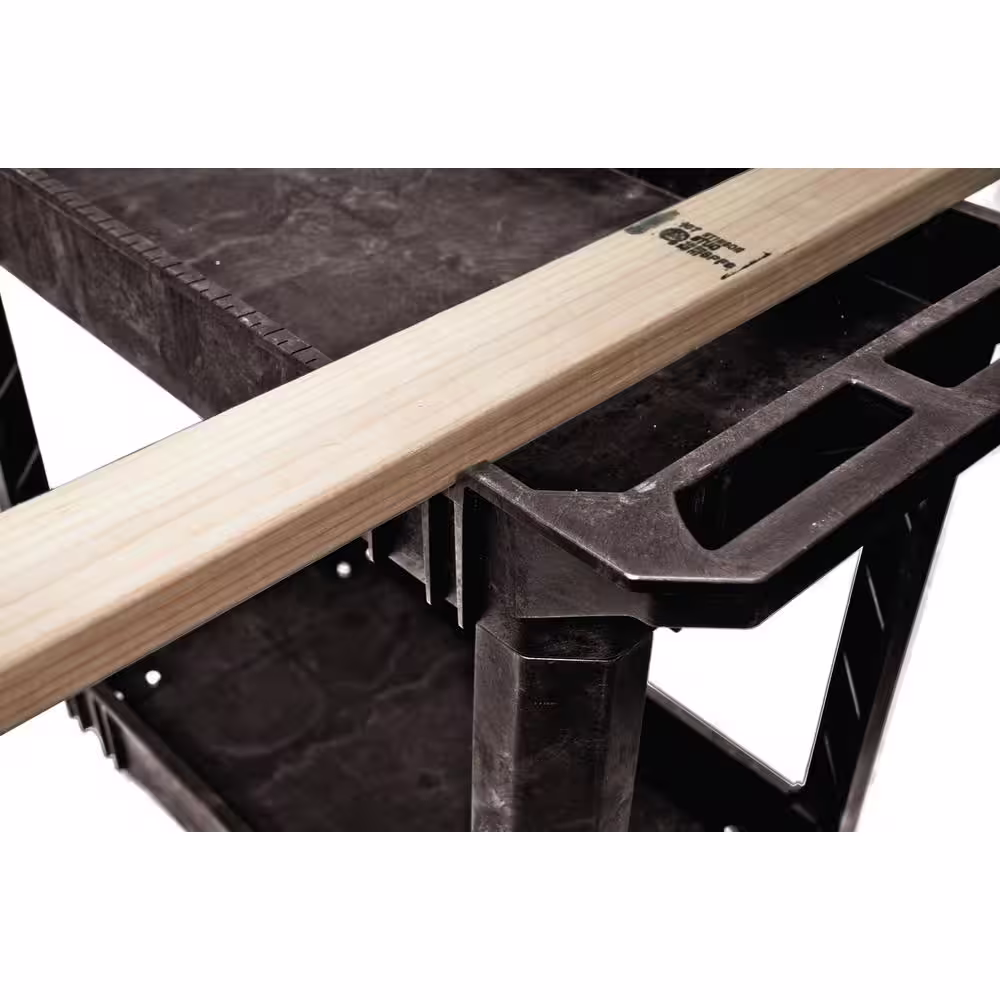 Husky 2-Tier Plastic 4-Wheeled Service Cart in Black