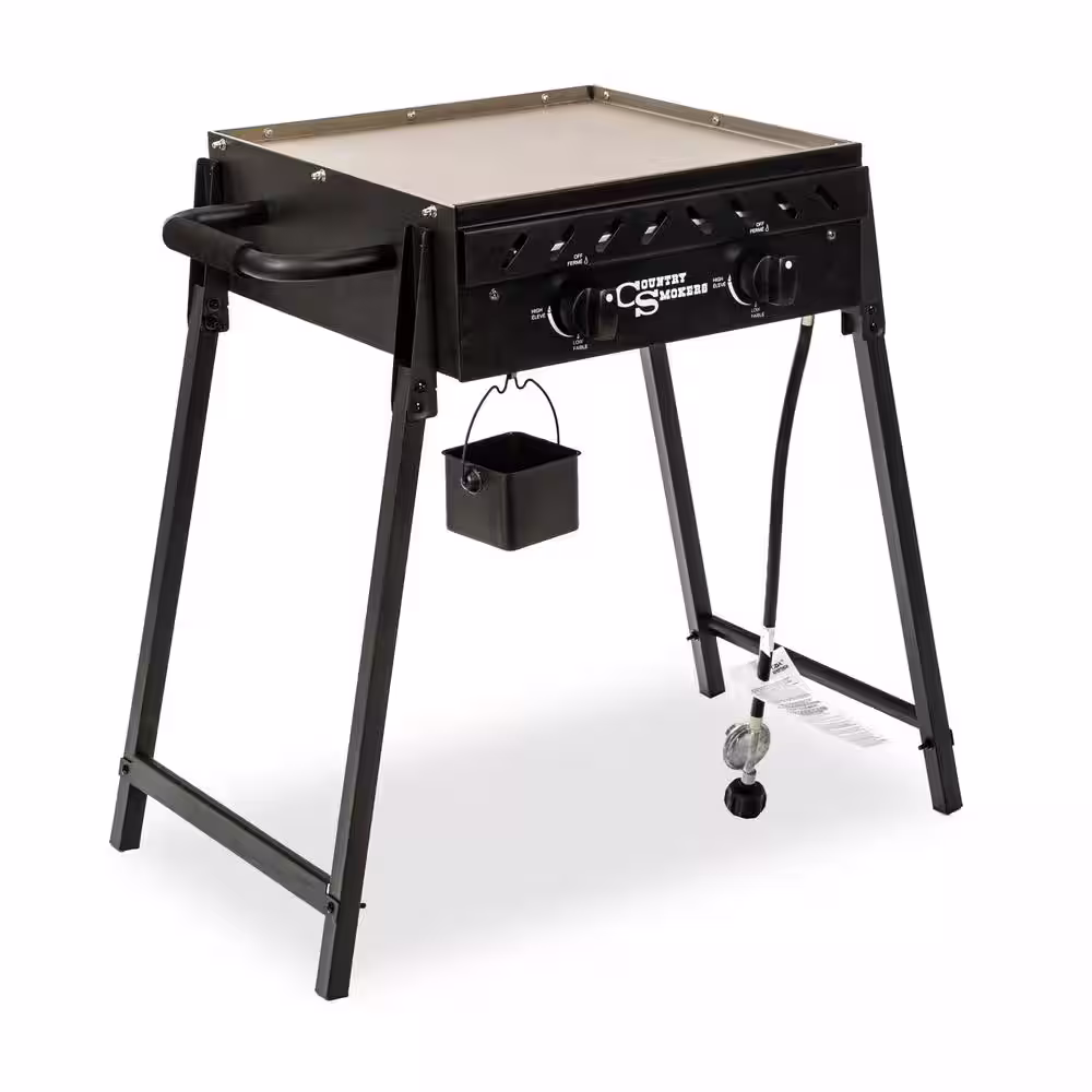 COUNTRY SMOKERS The Plains-Horizon 373 sq. in. 2-Burner Portable Gas Griddle Cooking Space in Black