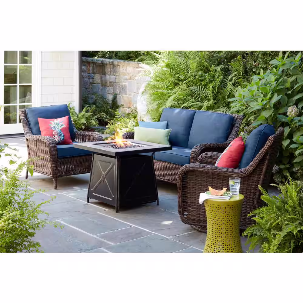 Hampton Bay Crossridge 50,000 BTU Antique Bronze Gas Fire Pit