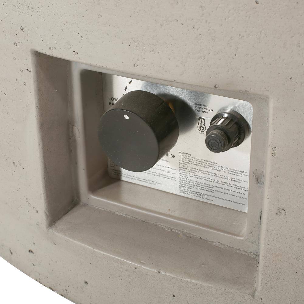 Noble House Mayfair Light Gray Circular Stone Fire Pit (No Tank Holder)