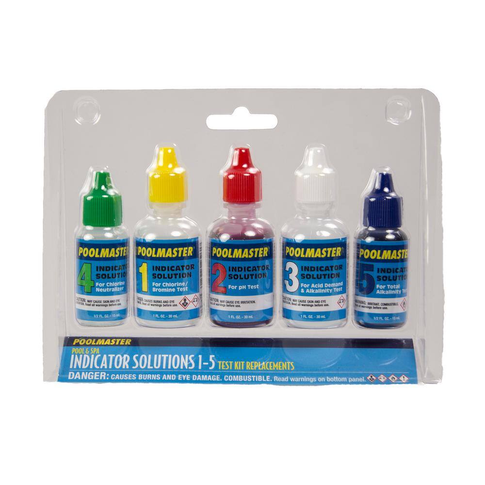 Poolmaster Solutions 1 - 5 Replacement Water Test Kit for Swimmning Pool and Spa