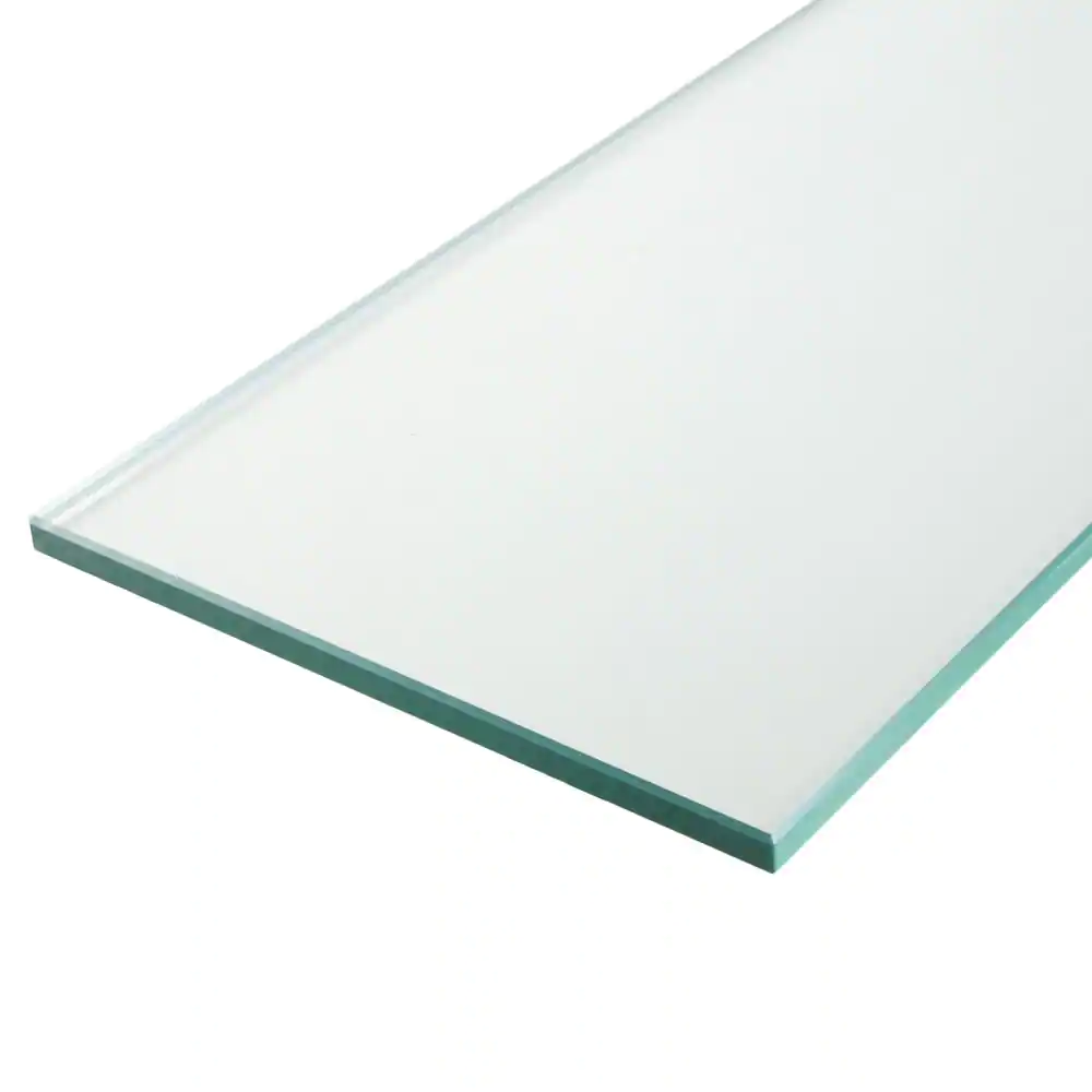 Home Decorators Collection 8 in. x 36 in. Clear Glacier Glass Shelf